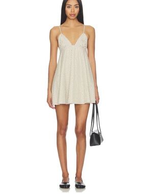 NWT Striped Cream Spaghetti-Strap Mini Dress by NIA - size XS